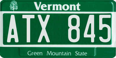VT license plate ATX845