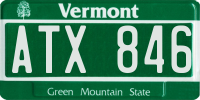 VT license plate ATX846