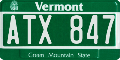 VT license plate ATX847