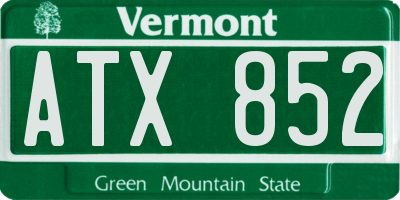 VT license plate ATX852