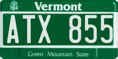 VT license plate ATX855