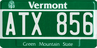 VT license plate ATX856