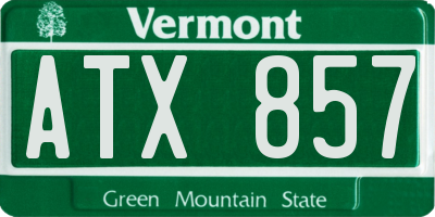 VT license plate ATX857