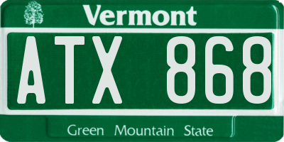 VT license plate ATX868