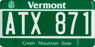 VT license plate ATX871