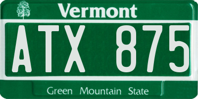 VT license plate ATX875