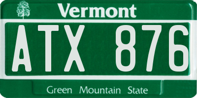 VT license plate ATX876