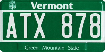 VT license plate ATX878