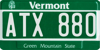 VT license plate ATX880