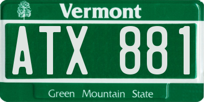VT license plate ATX881