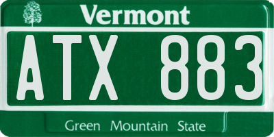 VT license plate ATX883