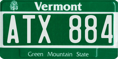 VT license plate ATX884