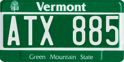 VT license plate ATX885