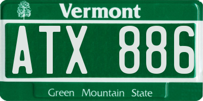 VT license plate ATX886