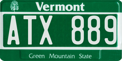 VT license plate ATX889