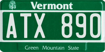 VT license plate ATX890