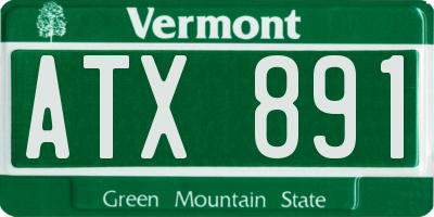 VT license plate ATX891