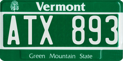 VT license plate ATX893