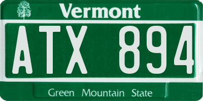 VT license plate ATX894