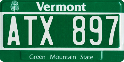 VT license plate ATX897