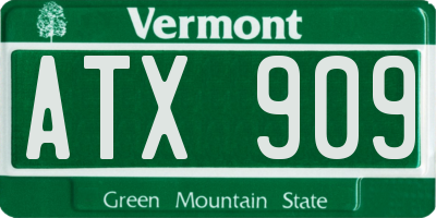 VT license plate ATX909