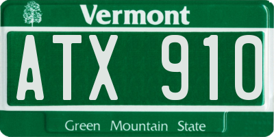 VT license plate ATX910
