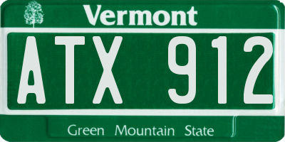 VT license plate ATX912