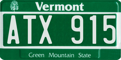 VT license plate ATX915
