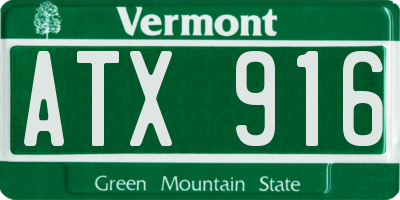 VT license plate ATX916