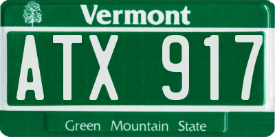 VT license plate ATX917