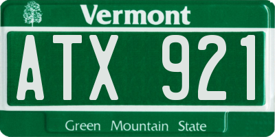 VT license plate ATX921