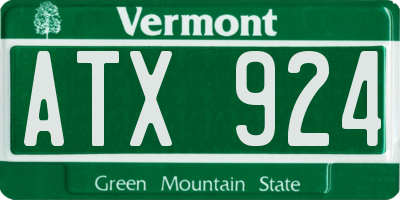 VT license plate ATX924
