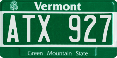 VT license plate ATX927