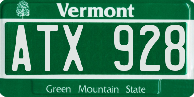 VT license plate ATX928