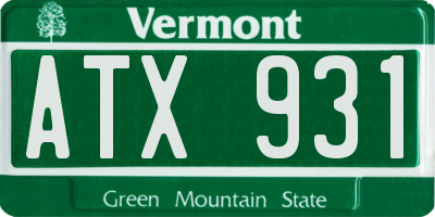 VT license plate ATX931