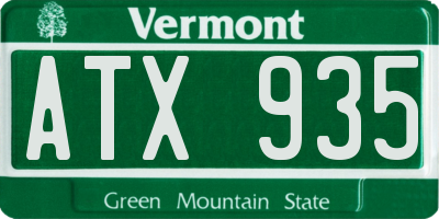 VT license plate ATX935