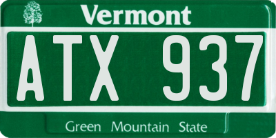 VT license plate ATX937