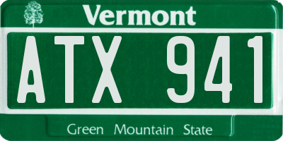 VT license plate ATX941