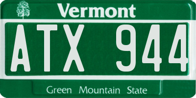VT license plate ATX944