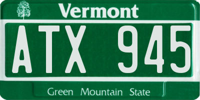 VT license plate ATX945