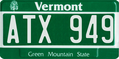 VT license plate ATX949