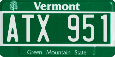 VT license plate ATX951