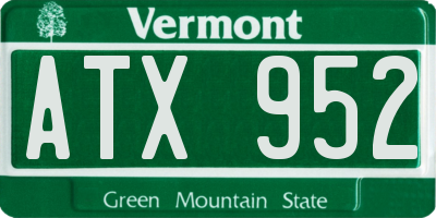 VT license plate ATX952
