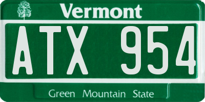 VT license plate ATX954