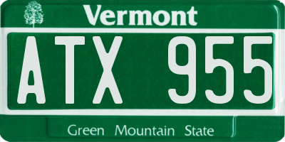 VT license plate ATX955
