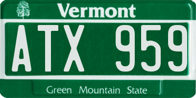 VT license plate ATX959