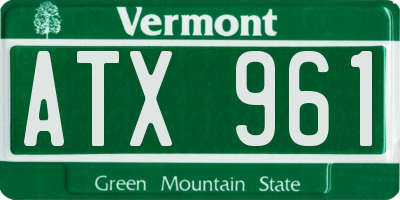 VT license plate ATX961