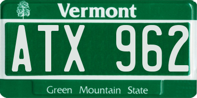 VT license plate ATX962