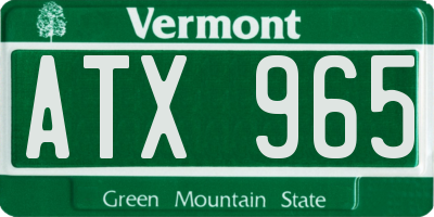 VT license plate ATX965