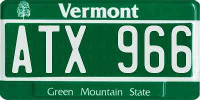 VT license plate ATX966